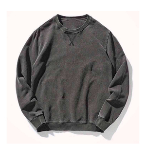 เสื้อสเวตเชิ้ตคอกลมแบบ OEM ผลิตตามสั่ง ผ้าฝ้ายฟลีซ ลุคซักฟอก  สั่งผลิตขั้นต่ำน้อย สำหรับร้านเสื้อผ้าบูติกในสหรัฐอเมริกา - Product Image 5