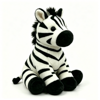 Peluche zèbre assise mignonne, animal en peluche rayé noir et blanc, peluche zèbre douce et câline pour bébé avec crinière duveteuse, style dessin animé