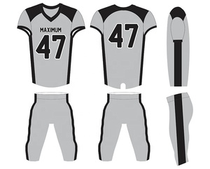 Uniformes de football américain sur mesure à manches courtes, grande taille, avec sublimation et impression numérique personnalisées - Product Image 4