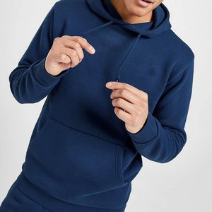 เสื้อสเวตเชิ้ตมีฮู้ดสีน้ำเงินกรมท่าสำหรับผู้ชาย ทรงปกติ สวมใส่สบาย ผ้าฟลีซ แขนยาว มีกระเป๋า ผ้าถัก สีพื้น สำหรับฤดูใบไม้ร่วง ปี 2027 - Product Image 5