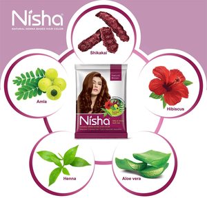 Henna natural en polvo Nisha para un color marrón natural del cabello, tinte para un cabello suave, sedoso y brillante para hombres y mujeres 10g (Paquete de 10) - Product Image 4
