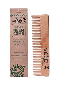 Vedela Natural Neem Wood Long Handle Moon <b>Comb</b> Anti-Static Anti-Hair Loss Dedusting Roller Hair Care Tool Smooth Hair Hotel Use - Product Image 4