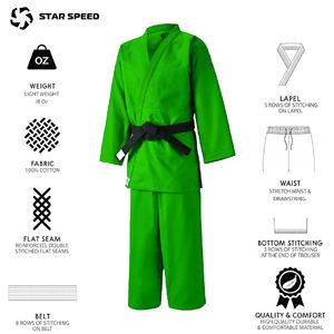 ชุดยูโดผ้าฝ้าย 100% สำหรับขาย น้ำหนักเบา ระบายอากาศได้ดี ชุดศิลปะการต่อสู้สำหรับผู้ชาย ชุดยูโดกิ - Product Image 4