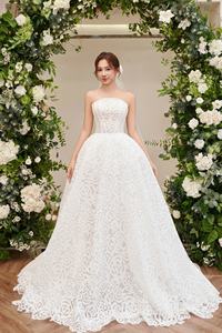 OEM Manufacture Beautiful Lace Fabric with Lace Open Ball Gown Flora Wedding <b>Dress</b> Train for <b>Bride</b> TNBPno28 - Product Image 4