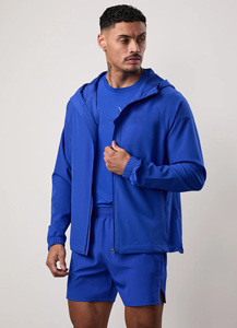 Men's Hooded Windbreaker <b>Jacket</b> Solid Color Zipper Closure Quick Dry Breathable Outdoor Wear Spring Autumn Polyester Material - Product Image 6