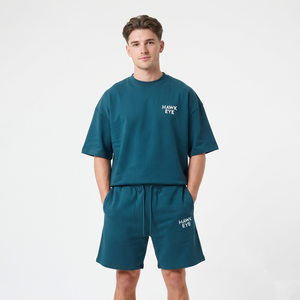 Vente en gros de tenues pour hommes personnalisées avec logo, ensemble chemise et short, mode, manches courtes - Product Image 1