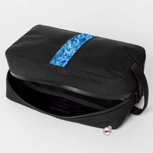 Bolsa de Aseo de Viaje para Hombre, Pequeña, de Cuero y Nylon, con Logotipo Personalizado, para Cosméticos y Artículos de Afeitado, con Logotipo OEM Metálico - Product Image 1