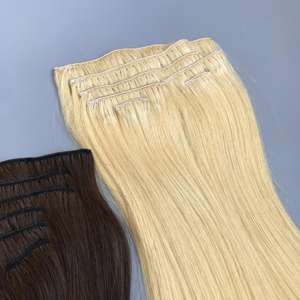 Vente en gros d'extensions de cheveux humains vierges vietnamiens 100% naturels de haute qualité Clip-in trame de cheveux dans le style de vague Remy Hair Grade - Product Image 3