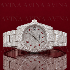 Reloj de Lujo para Hombre con Diamantes Moissanite Totalmente Cubiertos de Piedras |   Mecánico de Acero Inoxidable de 20 mm |   Busto de Hip Hop Resistente al Agua con Números Arábigos - Product Image 2