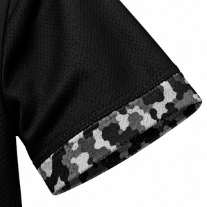 Maillot de baseball SINEWY SPORTS pour homme, manches courtes, noir, en mesh, imprimé par sublimation, boutons sur le devant, unisexe adulte, anti-transpiration - Product Image 4