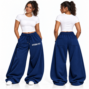 Pantalones Cargo de Forro Polar Personalizados para Mujer, Color Beige, Resistentes al Viento, Transpirables, de Pierna Ancha, Cintura Media, con Cordón Elástico, Corte Regular - Product Image 4