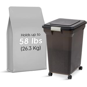 Contenitore per Cibo per Cani con Capacità di 58 Libbre, Ruote Attaccabili, Facile da Spostare, Contenitore per Alimenti per Cani, Uccelli e Animali Domestici - Product Image 1