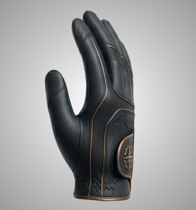 Outdoor Sports Anti-slip Golf Glove Men Right Hand Genuine Leather Embossed Logo Non-Slip <b>Hook</b> And Loop Closure Sports - Product Image 2