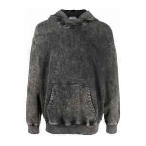 Sweat à capuche vintage personnalisé délavé à l'acide, effet pierre, coupe ample, style pull vieilli, effet soleil délavé, coupe carrée pour homme - Product Image 1