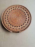 Ensemble de 6 sets de table ronds en rotin tissés à la main avec support, décorations de table pour la décoration de la maison