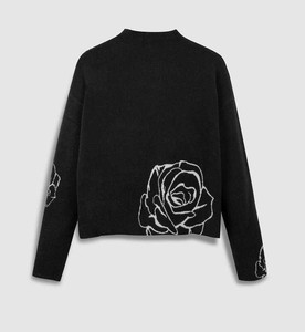 Breathable Graphic Knitted Design Sweater Soft Breathable Autumn Sweater - Versatile <b>Long</b> Sleeve Solid Color Ladies Jumper - Product Image 2