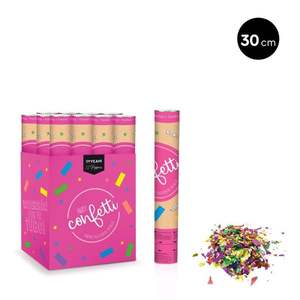 Canons à confettis métalliques 30CM 114-1012 avec serpentins de fête de couleurs variées - Product Image 1
