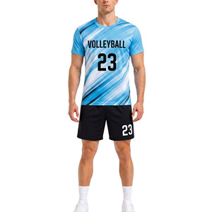 New Custom Men's Volleyball Jersey Short Sleeve 100% Polyester Moisture Wicking Sublimated Print Team Uniforms <b>Athletic</b> Fit - Product Image 6