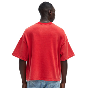 T-shirt d'été 100 % coton pour homme, doux et confortable, coupe oversize, effet délavé, tricoté, imprimé, logo personnalisé, impression DTG, sérigraphie, grammage lourd - Product Image 2