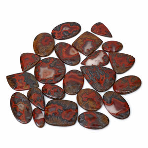 Radha Arts Natural <b>Red</b> Seam Agate Cabochon Lot Mix Shapes & Sizes Loose Gemstones for Jewelry Making Wholesale Price Rajasthan - Product Image 2