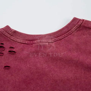 T-shirt pour homme à manches courtes, effet usé, en coton, coupe ample, à prix raisonnable - Product Image 2