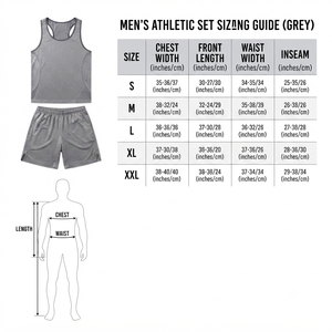 Men's Gray Tank <b>Top</b> And Shorts Set Solid Color Quick Dry Sporty Summer Wear Knitted Polyester Athletic Outfit - Product Image 6