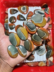Cabochon en jaspe polychrome 100% naturel, dos plat, bijoux faits à la main, ASHU GEMS, certifié par une tierce partie, Rajasthan - Product Image 2