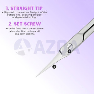 Ciseaux à cuticules professionnels en acier inoxydable avec étui en cuir, outil de coupe des ongles, manucure, pédicure, toilettage - Product Image 5