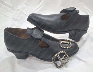 Zapatos de Mujer con Hebilla Estilo Colonial, Zapatos de Cuero Negro con Hebillas para Mujer TT-901 - Product Image 3