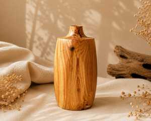 Vase à fleurs en bois fait main, économique, pour cadeaux de pendaison de crémaillère, décoration intérieure et design d'intérieur de bureau - Product Image 4