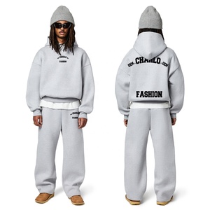 Conjunto de Sudadera y Pantalones Oversize de Algodón 100% Personalizado para Invierno, Estilo Urbano, Unisex, de Alta Calidad - Product Image 4