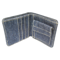 Dompet Resleting Berpanel Denim Internasional Paksphere Unisex Pendek Warna Solid Gaya Minimalis Untuk Penggunaan Sehari-hari dan Rumah Tangga