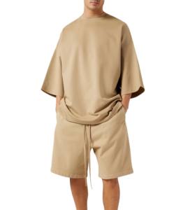 Nouvelle tenue de sport pour hommes, taille plus, deux pièces, manches courtes, col rond, short, été, imprimé personnalisé, tissu en terry, séchage rapide - Product Image 1