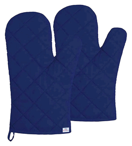 Customized Dot Waterproof Diamond Quilted Baking Short Wrap Gloves Thickened Microwave Oven Kitchen Insulated Two Finger Cotton - Product Image 2