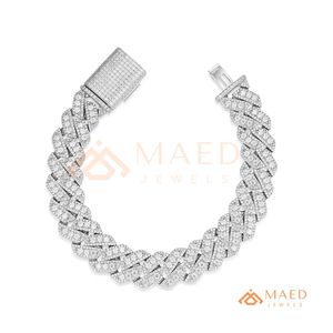 สร้อยข้อมือเงินแท้ 925 แบบ Cuban Link ประดับเพชรโมอิสซาไนต์ สไตล์ฮิปฮอป สร้อยข้อมือแบบโซ่เส้นเล็ก ของขวัญเครื่องประดับสำหรับผู้ชายและผู้หญิง - Product Image 6