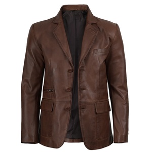 2026 OEM Tendance Actuelle Veste Chauffante d'Hiver pour Homme en Cuir de Vachette Marron Véritable Imperméable à Capuche Haute Qualité Faible MOQ Grandes Tailles - Product Image 1