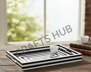 CRAFTS HUB Bandeja de Servir Rectangular de Resina, Clásica, Pulida, Hecha a Mano, Ecológica, Duradera, de Grado Alimenticio - Product Image 3