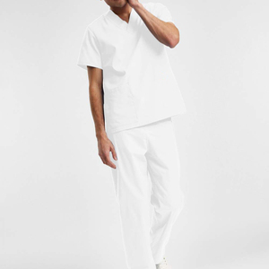 High Quality Unisex <b>Scrubs</b> Uniform Straight Leg Stretchable Waist 2Pc Nursing Uniform Custom Logo Medical <b>Scrub</b> <b>Set</b> - Product Image 4