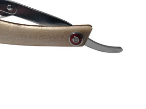 Soporte Profesional para Navaja de Barbero de Acero Inoxidable Negro con Media Hoja, Mango de Madera con Tornillo Ajustable para Afeitar y Depilar - Product Image 3