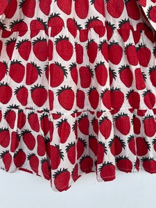 Premium Kids Other Apparel Girls <b>Strawberry</b> <b>Print</b> Cotton <b>Dress</b> with Ruffle Collar Button Front and Tiered Flared Design - Product Image 5