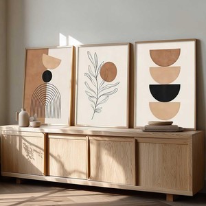 Ensemble d'art mural géométrique triptyque en bois de Sheesham traditionnel Aqdus Saleem - Cadres faits à la main - Product Image 2