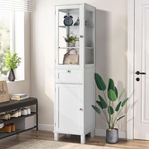 Mueble de Baño FCH con un Cajón y Dos Puertas, MDF con Acabado en Pintura en Aerosol, Color Blanco - Product Image 3