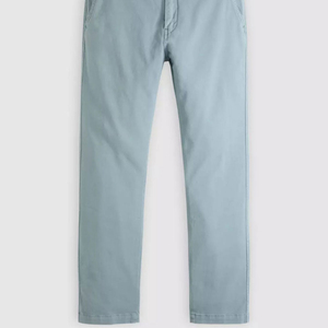 Pantalon en jean slim bleu clair pour homme, coupe droite décontractée, taille mi-haute, couleur unie, idéal pour le printemps - Product Image 2