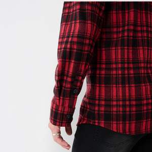 Chemise en flanelle pour homme entièrement personnalisable, en coton, manches longues, unie, décontractée, boutons en corne, 2 poches, respirante, chemise d'été pour homme - Product Image 3