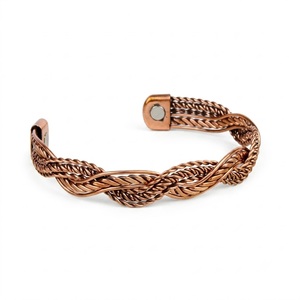 Bracelet manchette tricolore en métaux mélangés, style vintage, tressé en fil, ajustable, motif celtique, multi-brins, pour femmes et hommes - Product Image 2