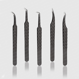 Pince à épiler professionnelle en acier inoxydable faite à la main pour extensions de cils, pointe en fibre à maintien fort, poignée diamantée, outil de beauté expert - Product Image 2