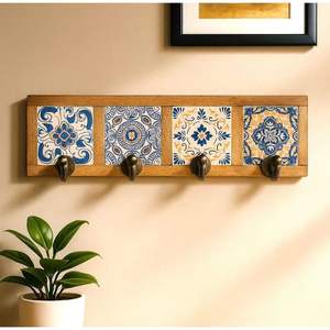 Porte-clés en bois écologique, décoration d'intérieur durable avec style artisanal, organisateur mural pour courrier et clés - Product Image 2