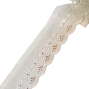Dentelle en voile de coton blanc 6 cm, 100 % coton suisse, pour vêtements et textiles de maison – Vente directe usine - Product Image 1