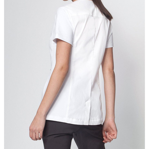 Túnica de salón con cremallera frontal y bolsillos con cremallera, uniforme de belleza, peluquería, masajista, spa, uniforme médico. - Product Image 2