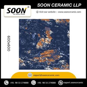 Best Selling Digital Printed Brazil Blue 600x600 High Gloss Porcelain Floor Tiles from India - Product Image 5
